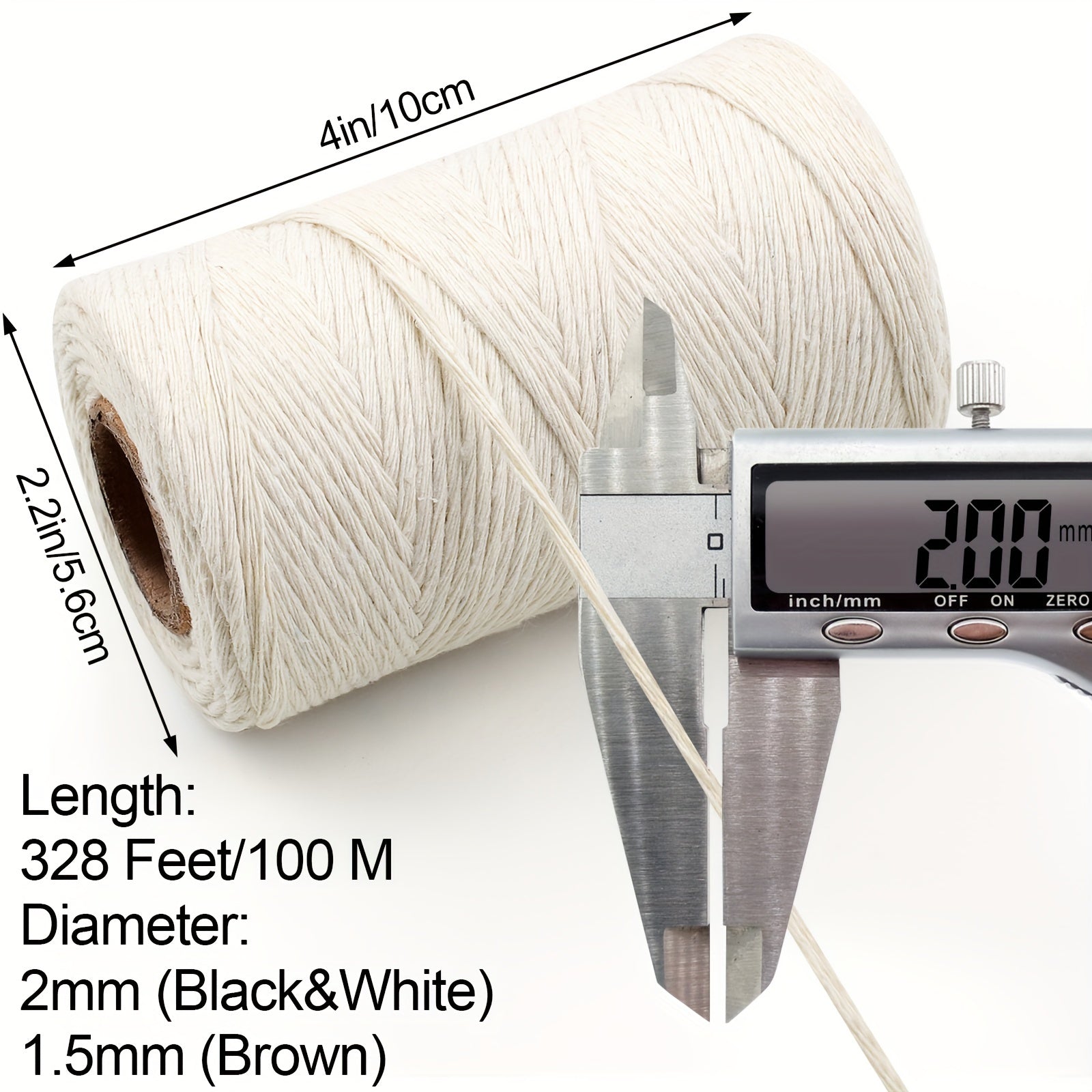 2mm Natural Jute Twine 10ply Cotton Twine Rope for Crafts Art Gardening