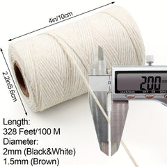 2mm Natural Jute Twine 10ply Cotton Twine Rope for Crafts Art Gardening