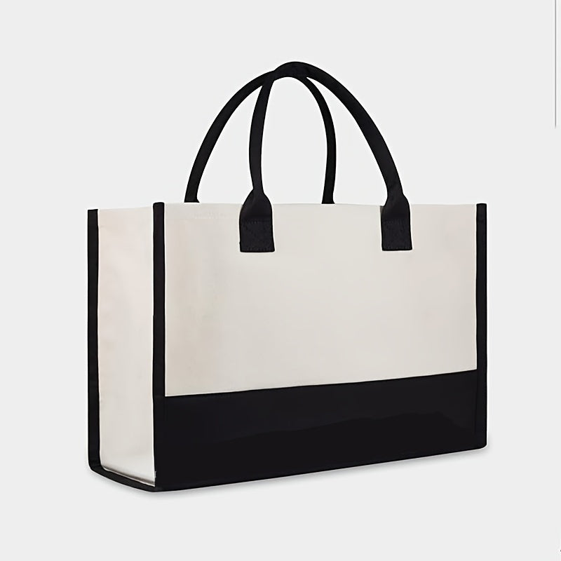 Pattern Tote Bag Zipper Canvas Storage Bag for Travel Fitness Sports