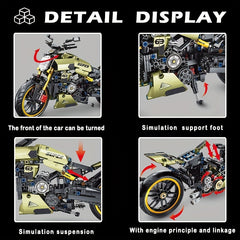 Motorbike Supercar 1260 Blocks Racing Vehicle Building Toy
