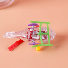4pcs Mini Aircraft Plastic Helicopter Toy with Propeller Rotatable