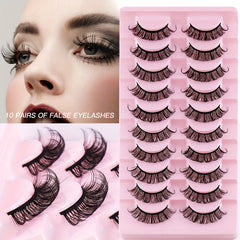 10 Pairs Fluffy Thick False Eyelashes Natural Volume Soft Long Full Strip Lashes