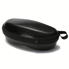 Men's Textured PU Leather Glasses Case Hard Protective Sunglasses Cover