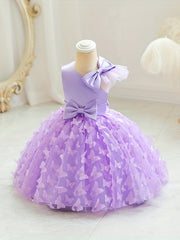 Baby Girls Butterfly Bowknot Sleeveless Princess Dress for Party