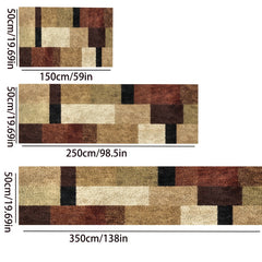 Geometric Runner Rug Soft Kitchen Mat Non Slip Washable Stair Carpet