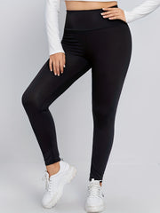 Solid Tummy Control Leggings High Rise High Stretch