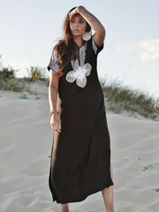 Boho Kaftan Dress Women's Plus Embroidered Beach Dress