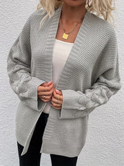 Women's Plus Size Open Front Knitted Cardigan