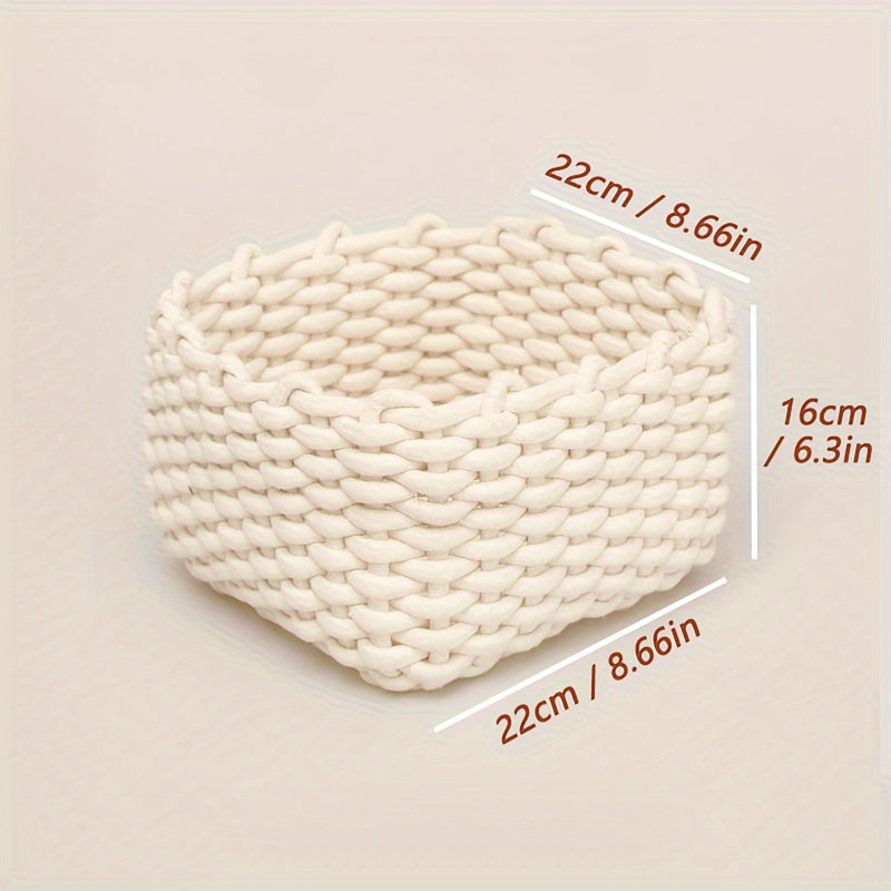 Cotton Rope Woven Storage Basket for Jewelry Makeup Masks Cosmetics