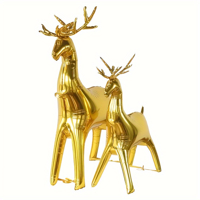 2pcs Christmas Golden Elk Balloons Party Decoration Aluminum Film Balloons