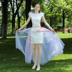 Three Tiered Wedding Skirt Adjustable Waist Soft Net Formal Party Bridal Prom