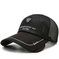 Adjustable Retractable Baseball Cap with Embroidered Letter for Outdoor Sport