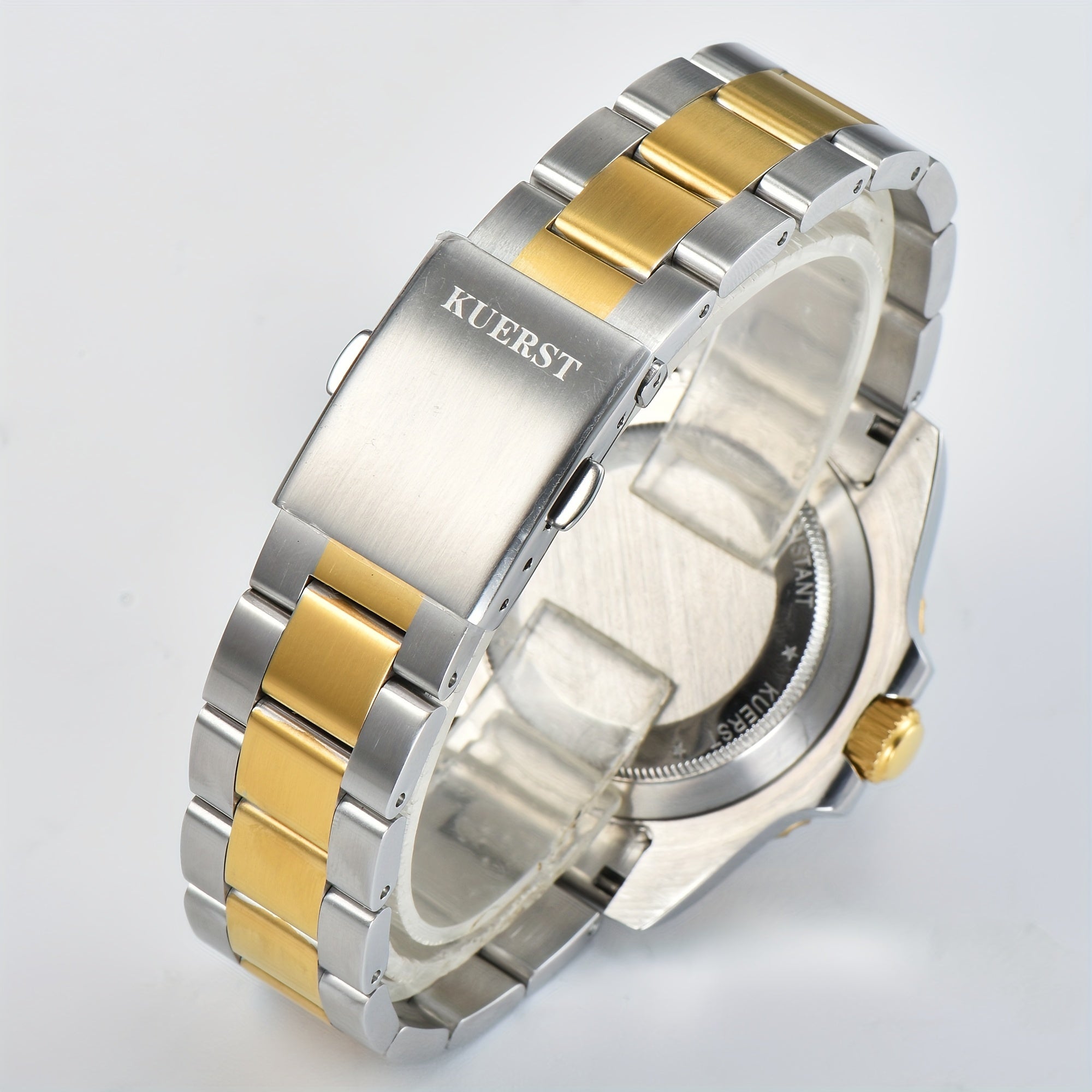KUERST Steel Strap Mech. Watch Waterproof Night Light Ceramic Ring