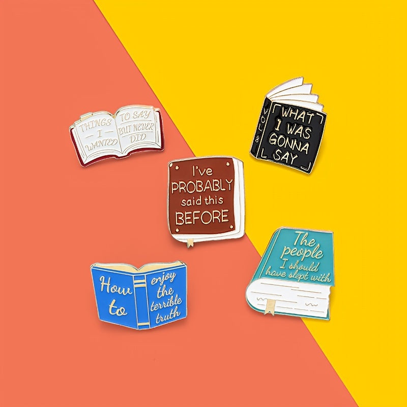 Colorful Book Cover Badge Brooch - Reading Personality Gift