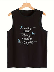 Bird & Letter Pattern Stretchy Sports Vest Women's Activewear