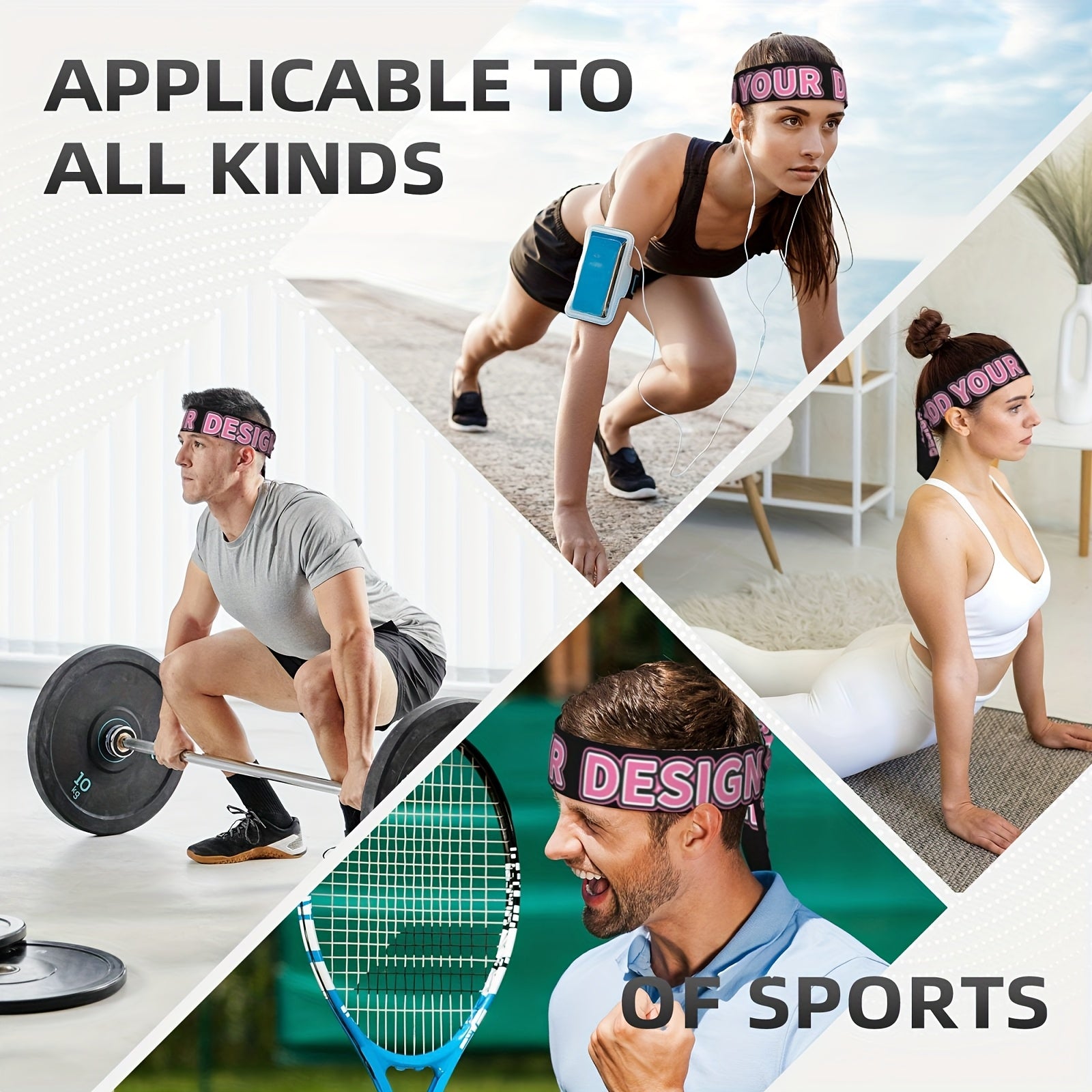 Double Sided Sports Headband Quick Dry Lightweight for Yoga Running Cycling