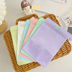 6pcs Colorful Macaroon Ziplock Bag Set for Makeup Brush Storage 5.9in x 4.13in