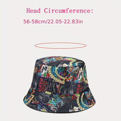 Classic Nostalgic Graffiti Double sided Fisherman Hat