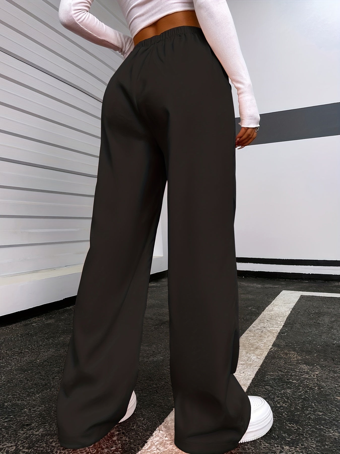 Drawstring Waist Straight Leg Pants for Women