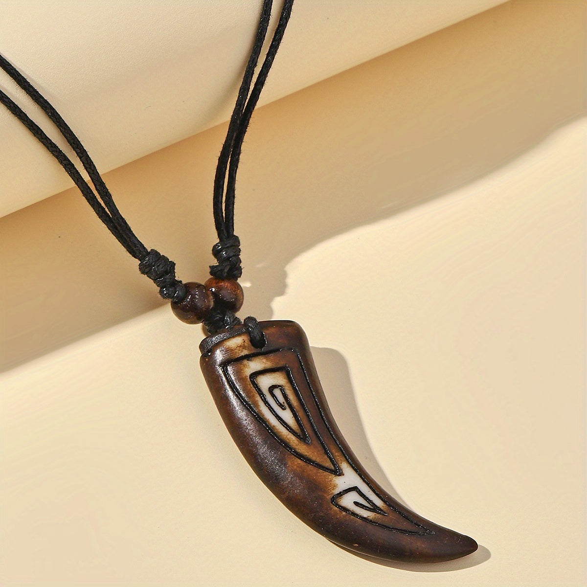 Resin Bone Pattern Ripple Triangle Necklace Boys Girls Decor