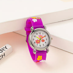 Girls Cartoon Flower Watch Silicone Band Holiday Birthday Gift