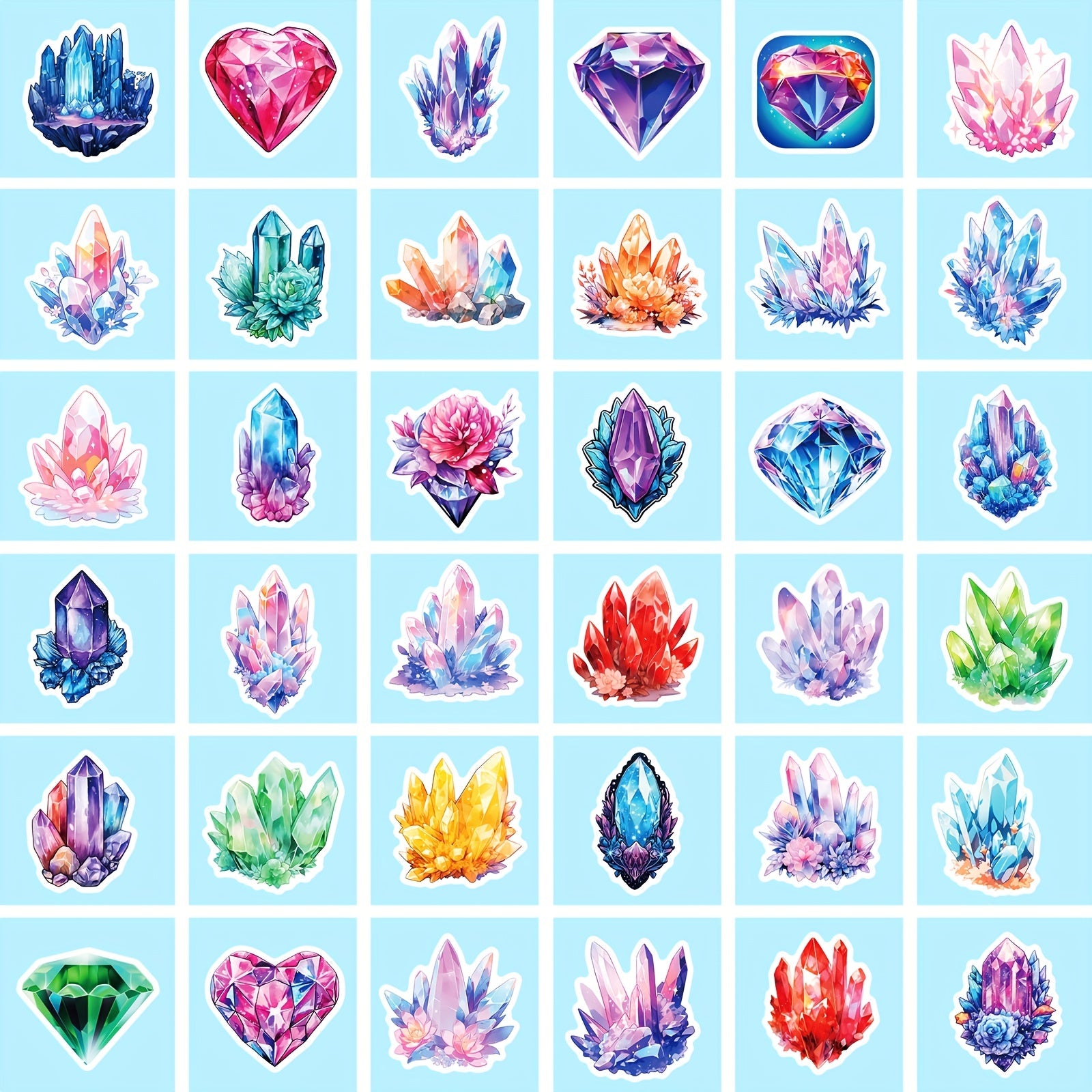 50pcs Crystal Column Stickers Colorful Rhinestone Decoration DIY Stickers