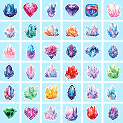 50pcs Crystal Column Stickers Colorful Rhinestone Decoration DIY Stickers
