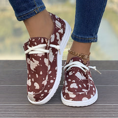 Women's Outdoor Skateboard Shoes with Cow Print