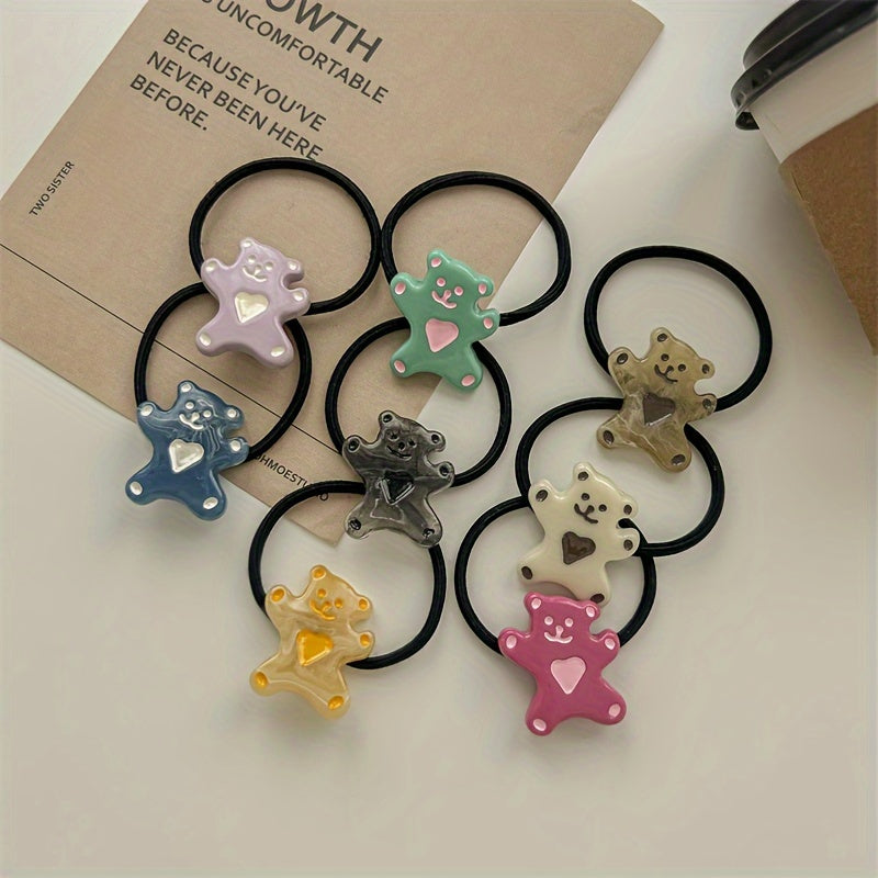 Kids' Cartoon Love Bear Hair Ring Small Animal Hair Tie
