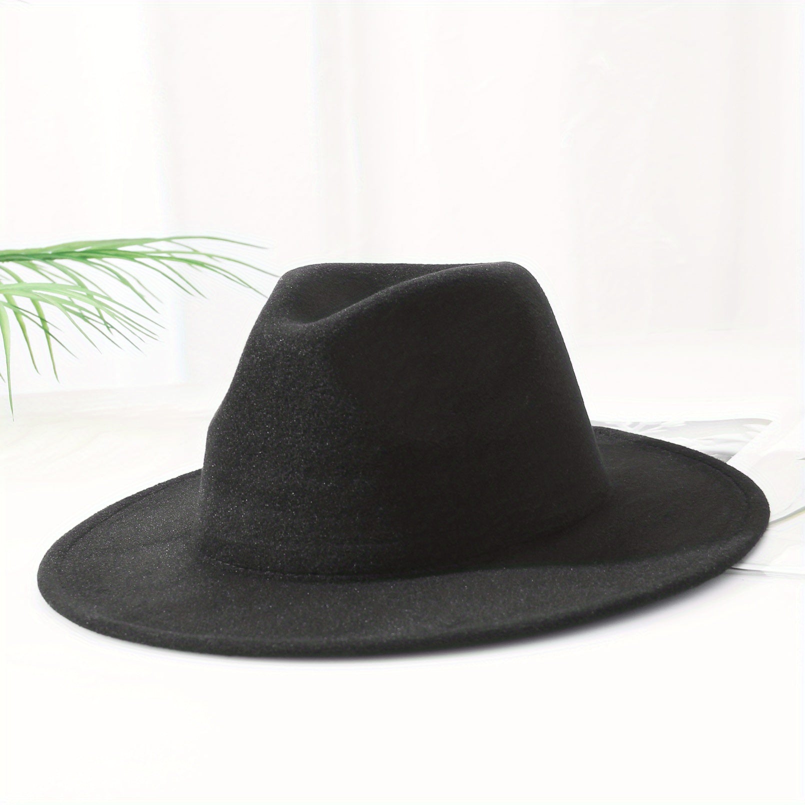 Unisex Wide Brim Woolen Gentleman Top Hat Soft
