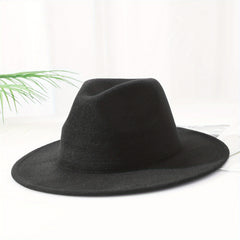 Unisex Wide Brim Woolen Gentleman Top Hat Soft