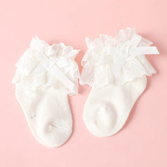 Baby Solid Cotton Lace Socks - Pack of 3