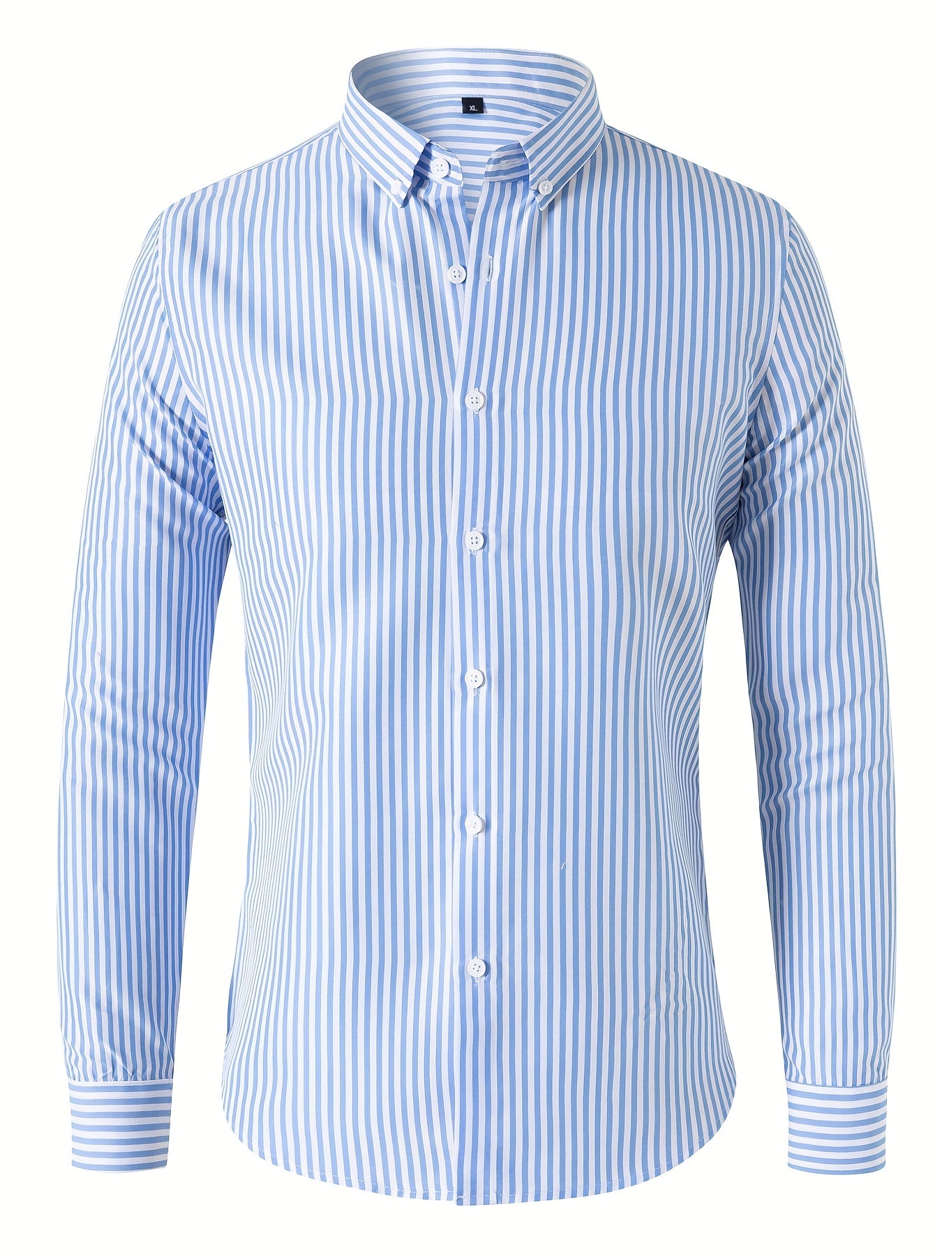 Men's Stripe Print Button Up Shirt