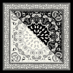 Boho Paisley Print Satin Scarf Shawl Bandana Head Wrap