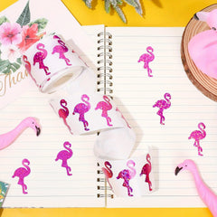 500pcs Flamingo Stickers Roll Adhesive Paper Decals for Water Bottles Scrapbook