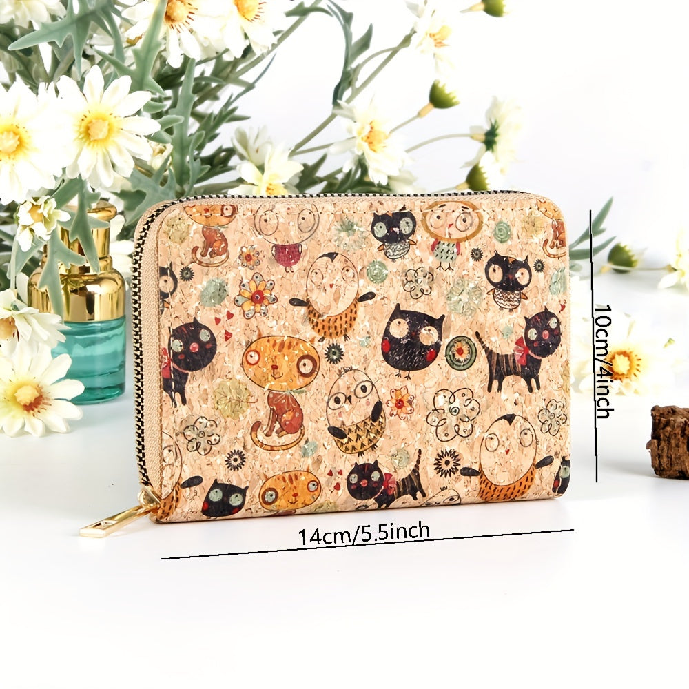 Vintage Pattern Clutch Coin Purse Zipper Around Wallet