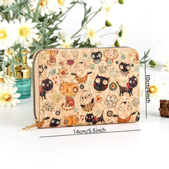 Vintage Pattern Clutch Coin Purse Zipper Around Wallet