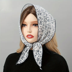 Floral Triangle Scarf Lace Head Wrap Bandana Boho Solid
