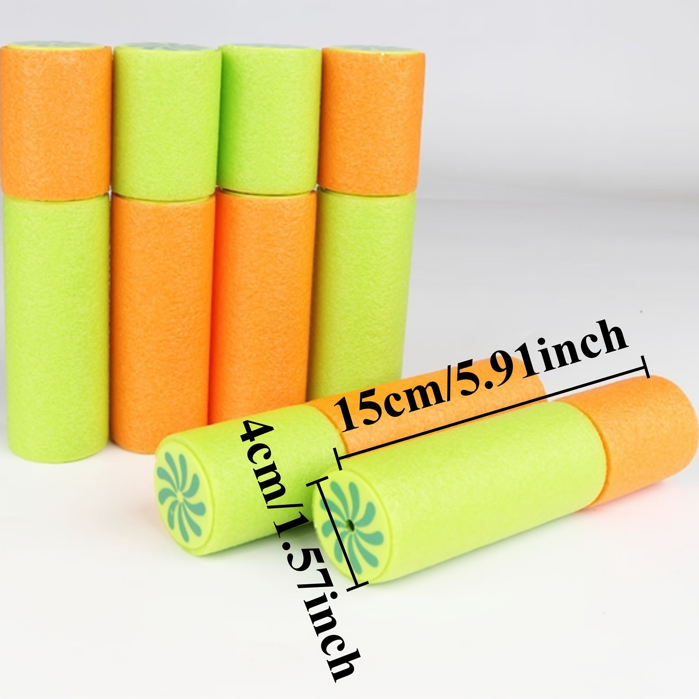 4pcs Leakproof Foam Water Sprayers No Electricity Needed Orange & Green