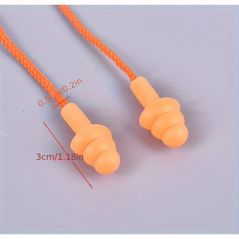 2pcs Soft Anti Noise Ear Plugs Waterproof Swimming Earplugs with Rope