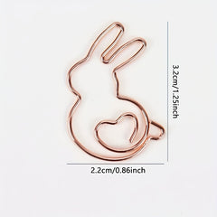 10pcs Rabbit Heart Paper Clip Bookmarks for Students