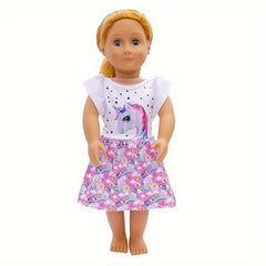 Unicorn Dress for 18 Inch Dolls
