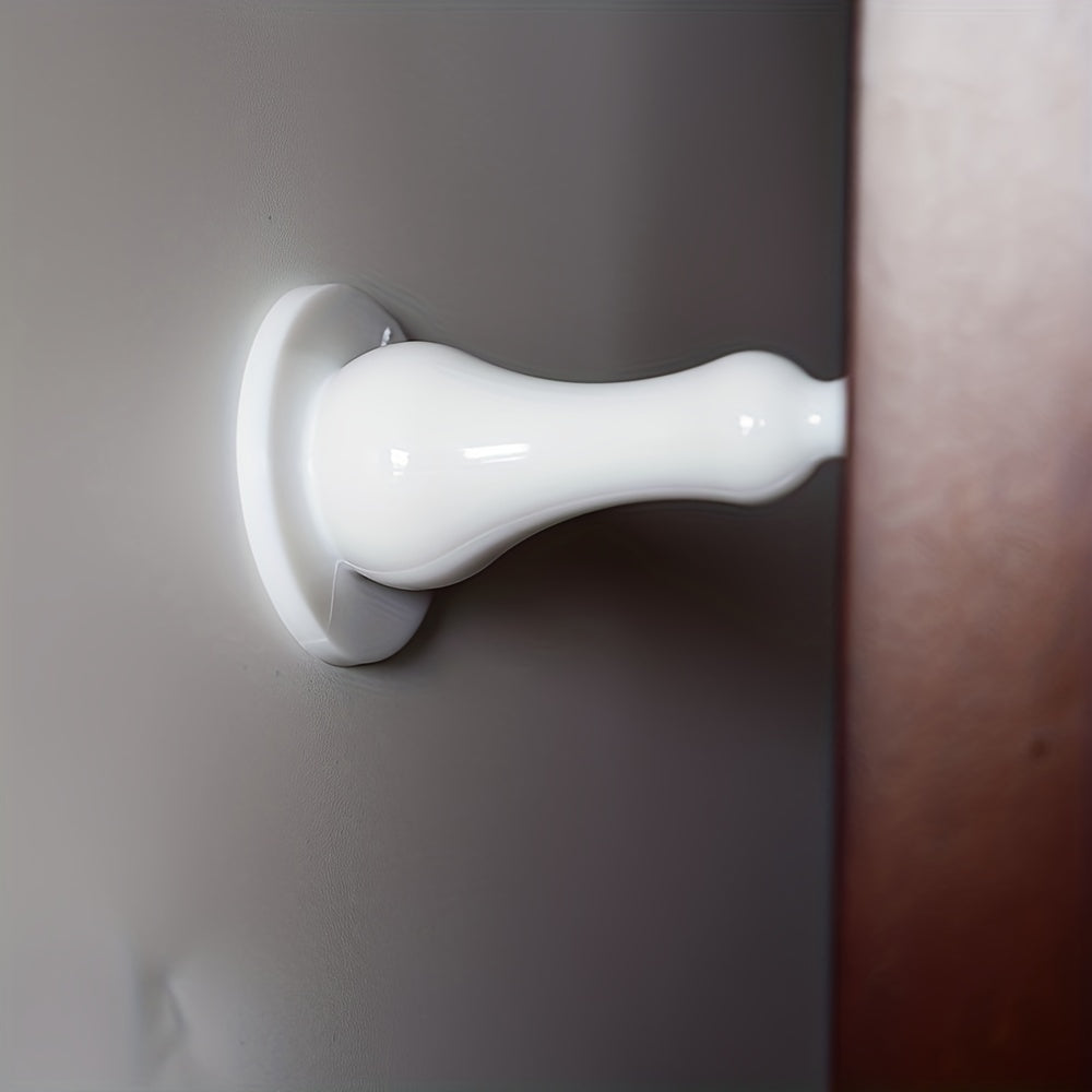 2pcs Plastic Magnetic Door Stopper Punching Anti Collision Mute Durable