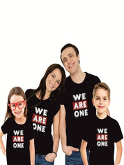 Stylish Family Matching T shirts Parents&Kids Casual ARE ONE Letter