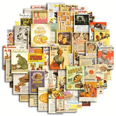 50pcs Retro Magazine Series Stickers for Notebook Luggage Phone