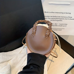 Girls PU Leather Round Crossbody Bag