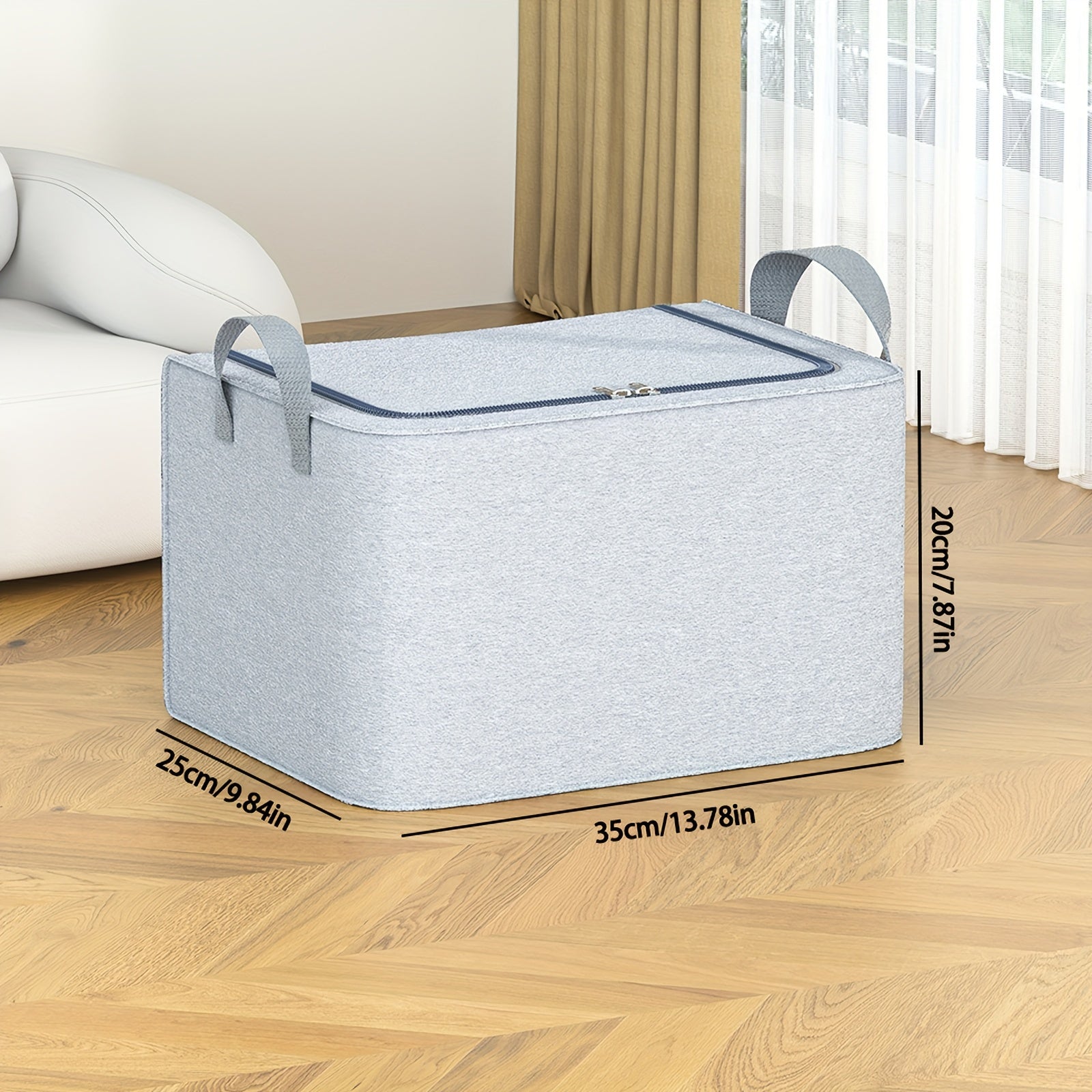 Zippered Felt Clothes Storage Box Large Capacity Basket