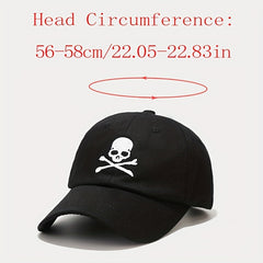 Adjustable Unisex Baseball Cap with Skull Embroidery