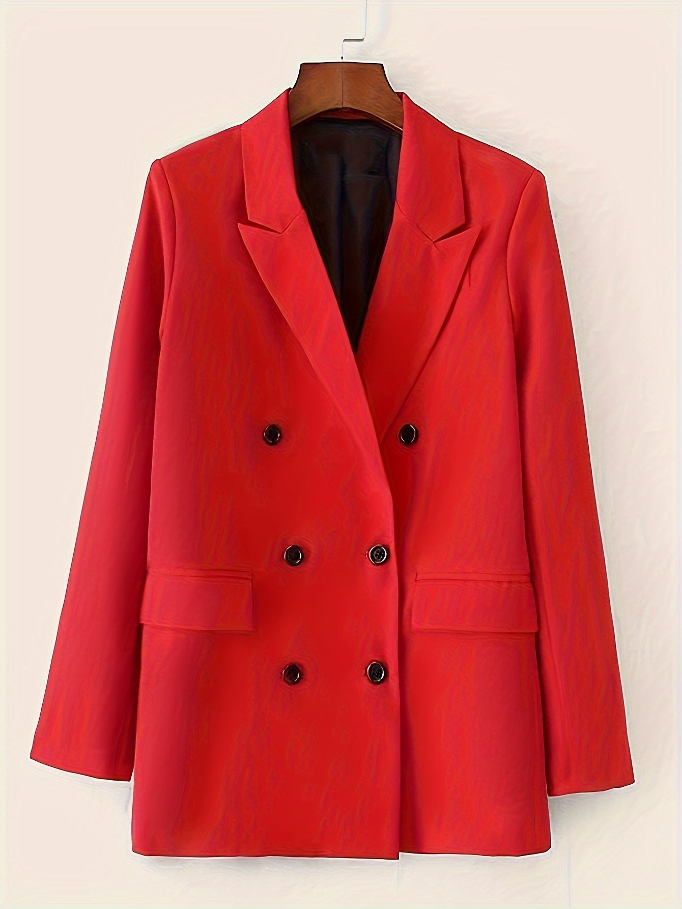 Casual Blazer Women's Solid Button Up Long Sleeve Lapel Collar
