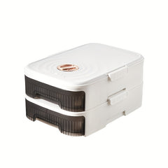 Refrigerator Egg Organizer Drawer Dustproof Stackable Tray With Timer